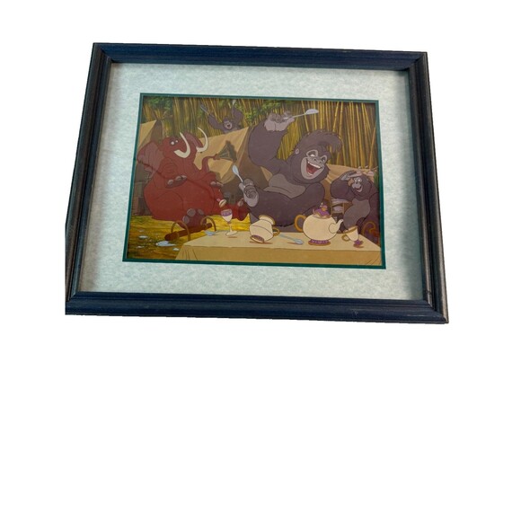Vintage Disney Lithograph Print Tarzan Blue Framed - Picture 1 of 3